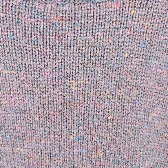 Vtg 80s BANANA REPUBLIC Confetti Wool Sweater XL Purple Banana Label Classic - Picture 3 of 7